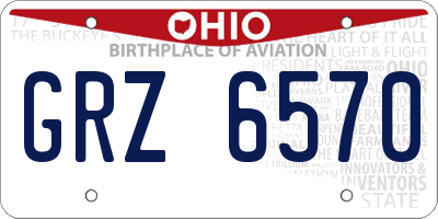 OH license plate GRZ6570