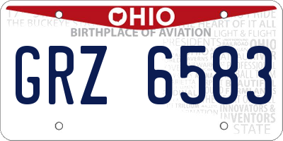 OH license plate GRZ6583