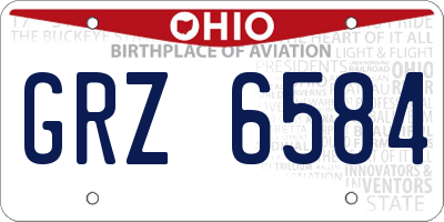 OH license plate GRZ6584