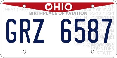 OH license plate GRZ6587
