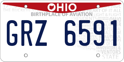 OH license plate GRZ6591