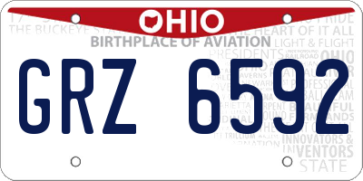 OH license plate GRZ6592