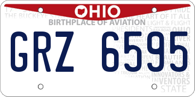 OH license plate GRZ6595