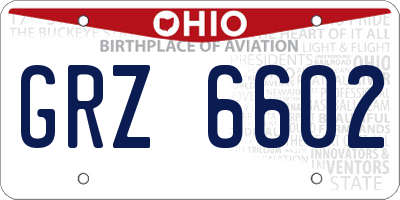 OH license plate GRZ6602