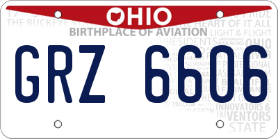 OH license plate GRZ6606