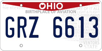 OH license plate GRZ6613