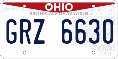 OH license plate GRZ6630