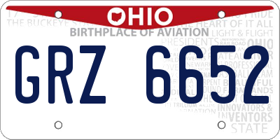 OH license plate GRZ6652