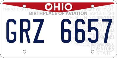 OH license plate GRZ6657