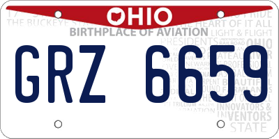 OH license plate GRZ6659