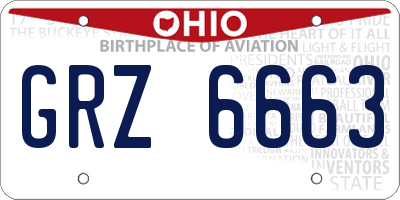 OH license plate GRZ6663