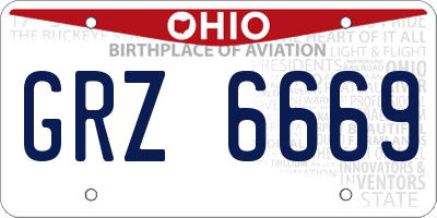 OH license plate GRZ6669