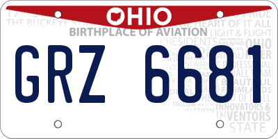 OH license plate GRZ6681