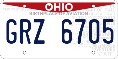 OH license plate GRZ6705