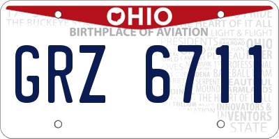 OH license plate GRZ6711