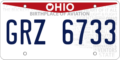 OH license plate GRZ6733