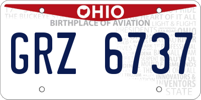 OH license plate GRZ6737
