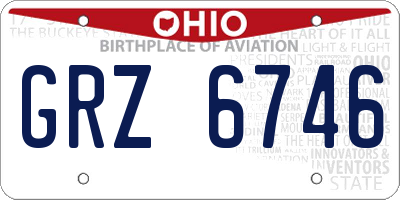 OH license plate GRZ6746