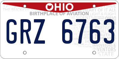 OH license plate GRZ6763