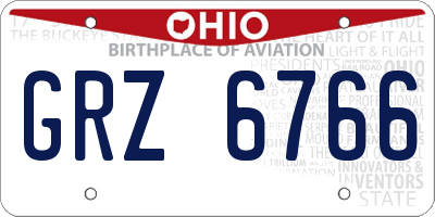 OH license plate GRZ6766