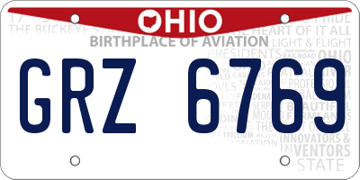 OH license plate GRZ6769