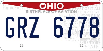 OH license plate GRZ6778