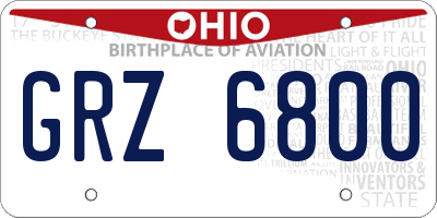 OH license plate GRZ6800