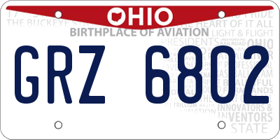 OH license plate GRZ6802
