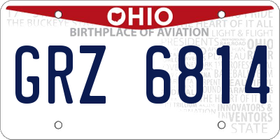 OH license plate GRZ6814