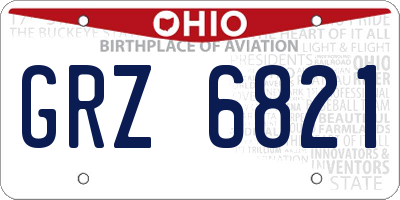 OH license plate GRZ6821