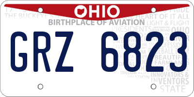 OH license plate GRZ6823