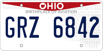 OH license plate GRZ6842