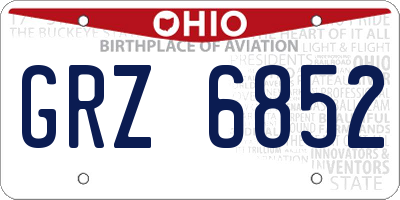 OH license plate GRZ6852