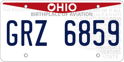 OH license plate GRZ6859