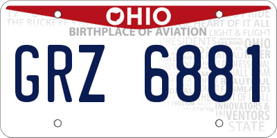 OH license plate GRZ6881