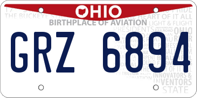 OH license plate GRZ6894