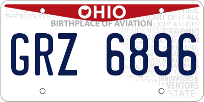 OH license plate GRZ6896