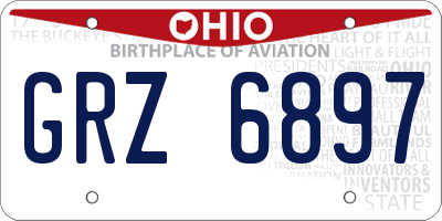 OH license plate GRZ6897