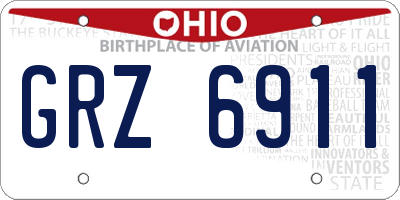 OH license plate GRZ6911