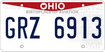 OH license plate GRZ6913