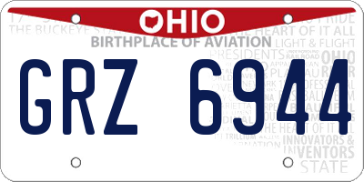 OH license plate GRZ6944