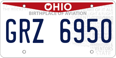 OH license plate GRZ6950