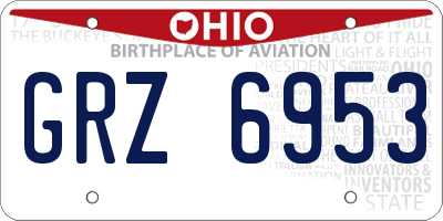 OH license plate GRZ6953