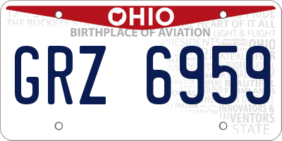 OH license plate GRZ6959