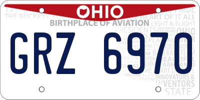 OH license plate GRZ6970