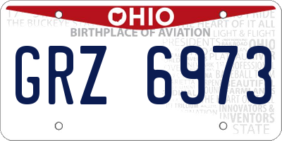 OH license plate GRZ6973
