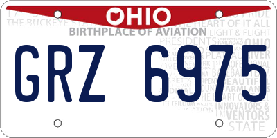OH license plate GRZ6975