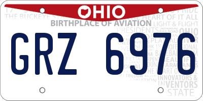 OH license plate GRZ6976