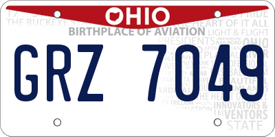 OH license plate GRZ7049