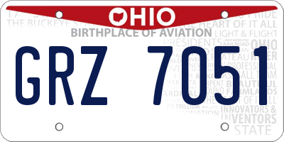 OH license plate GRZ7051